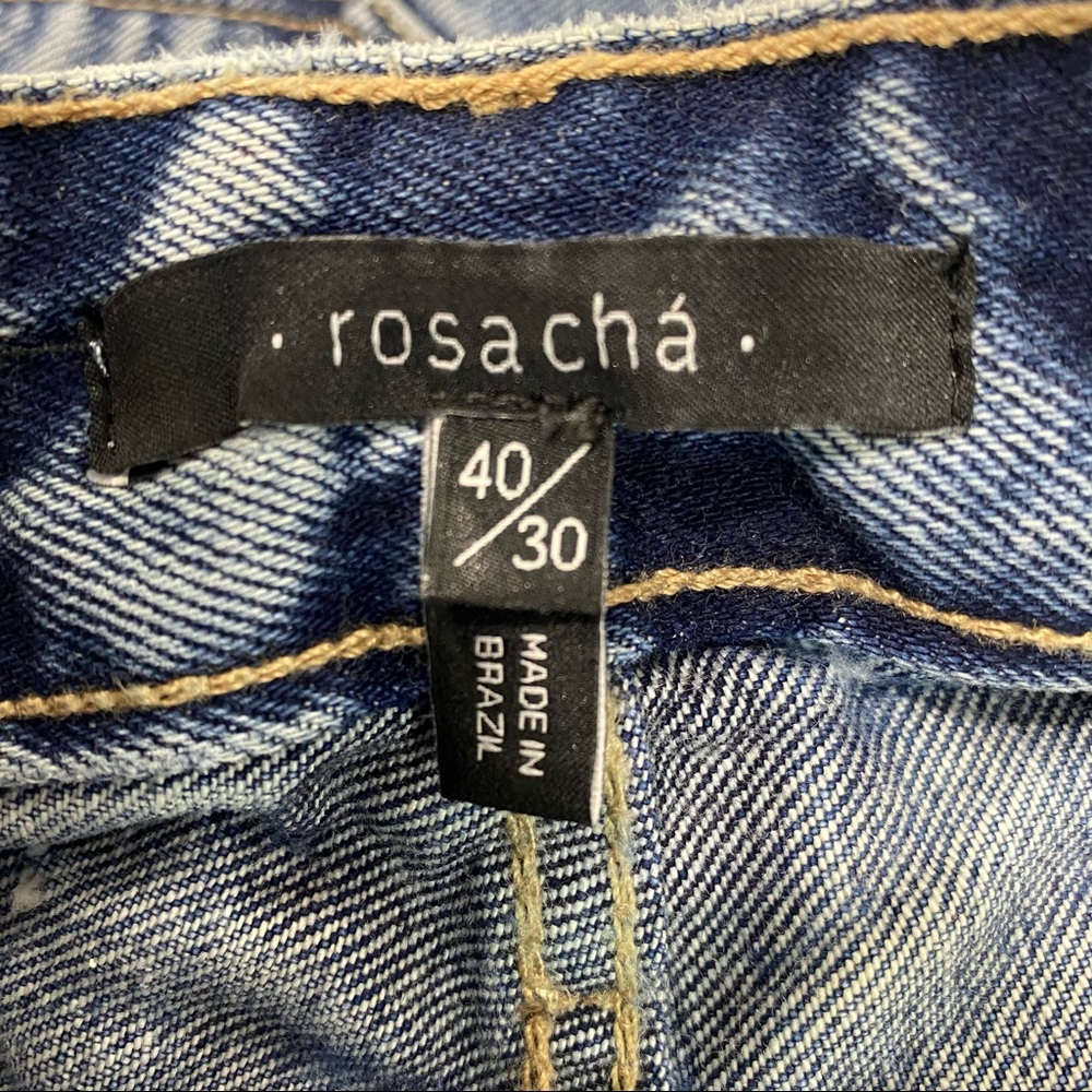 rosa cha Selvedge Jeans Womens Candiani Denim Italy Button Fly Distressed - Picture 7 of 15